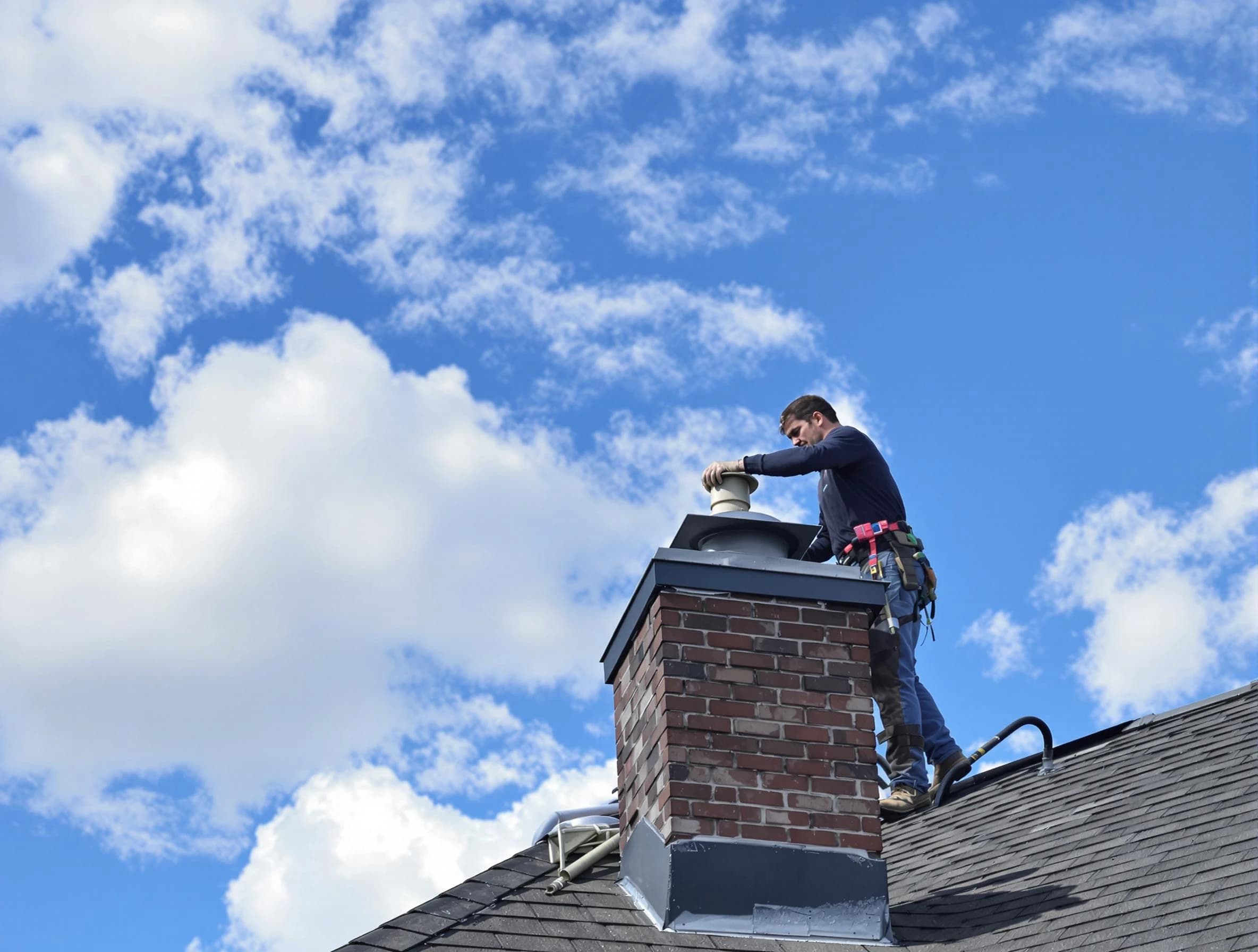 Jefferson Hills Chimney Sweep installing a sturdy chimney cap in Jefferson Hills, PA
