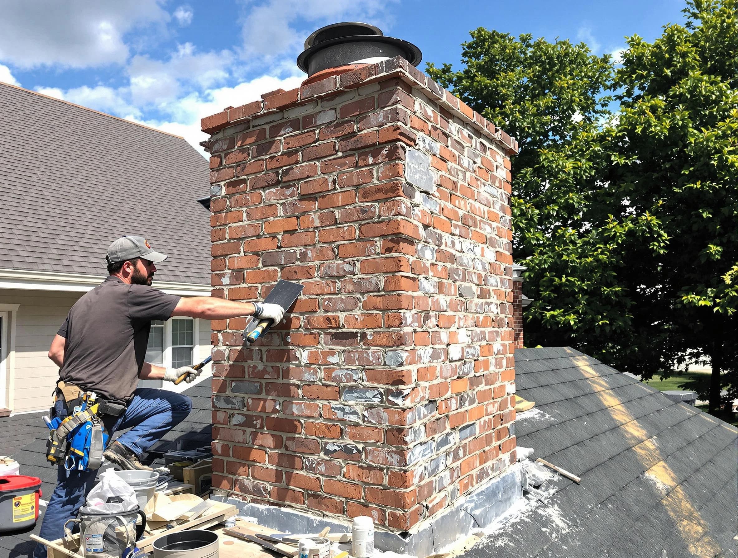 Completed chimney rebuild by Jefferson Hills Chimney Sweep in Jefferson Hills, PA