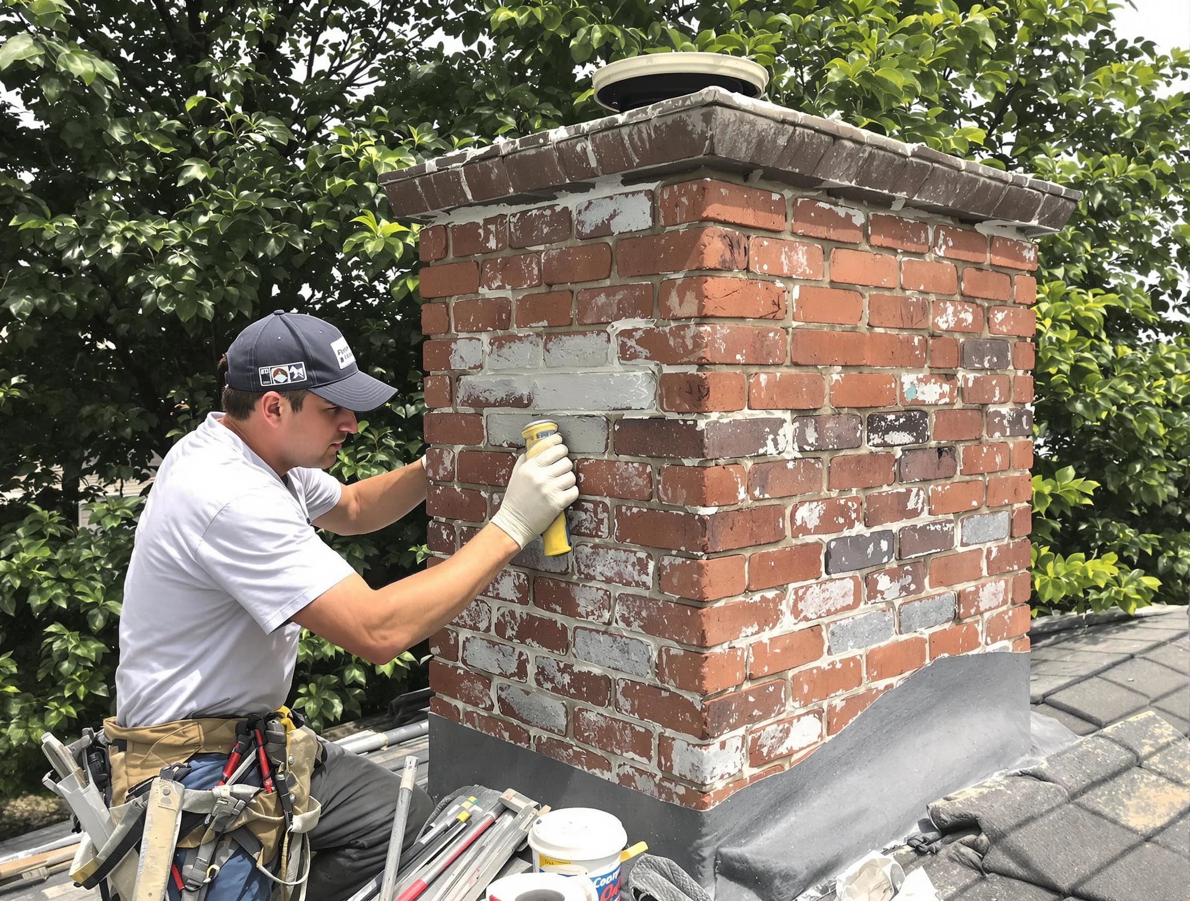 Jefferson Hills Chimney Sweep restoring an aging chimney in Jefferson Hills, PA