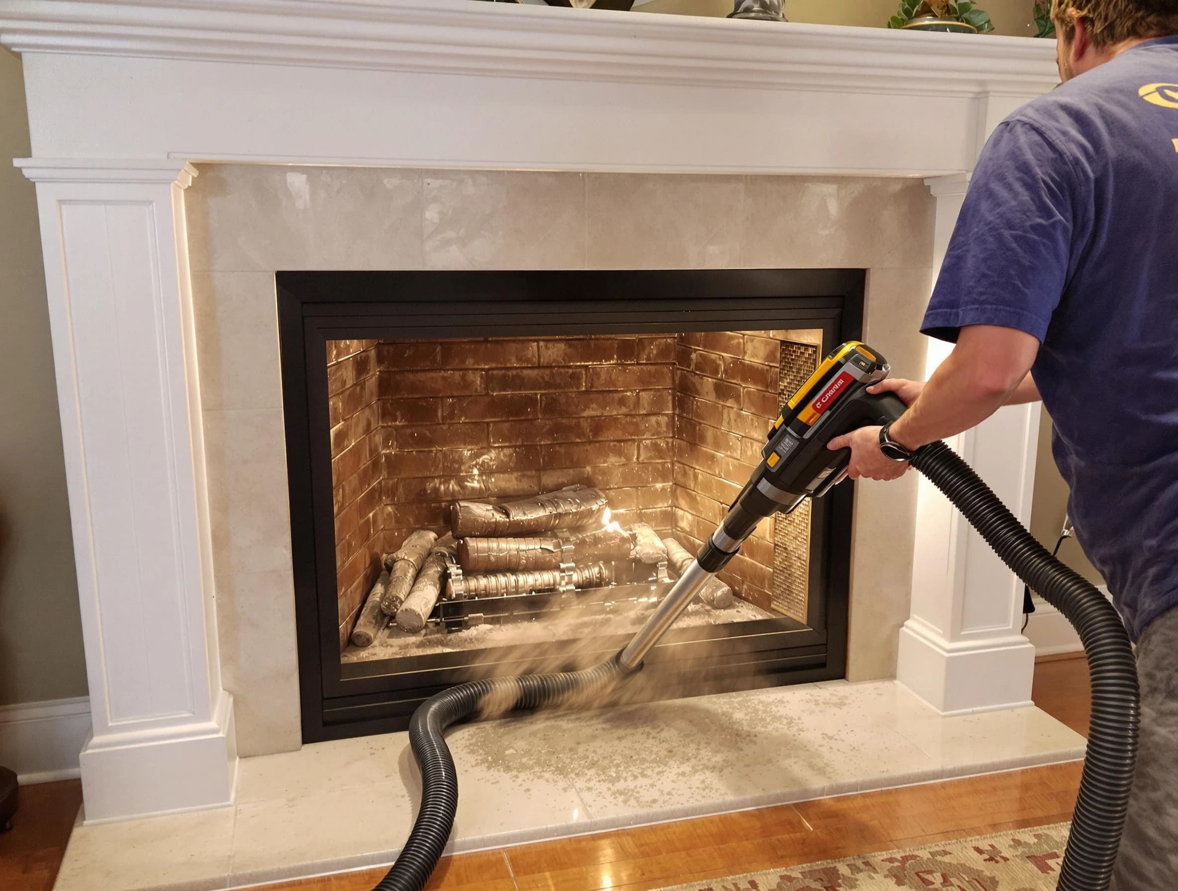Fireplace cleaning performed by Jefferson Hills Chimney Sweep in Jefferson Hills, PA