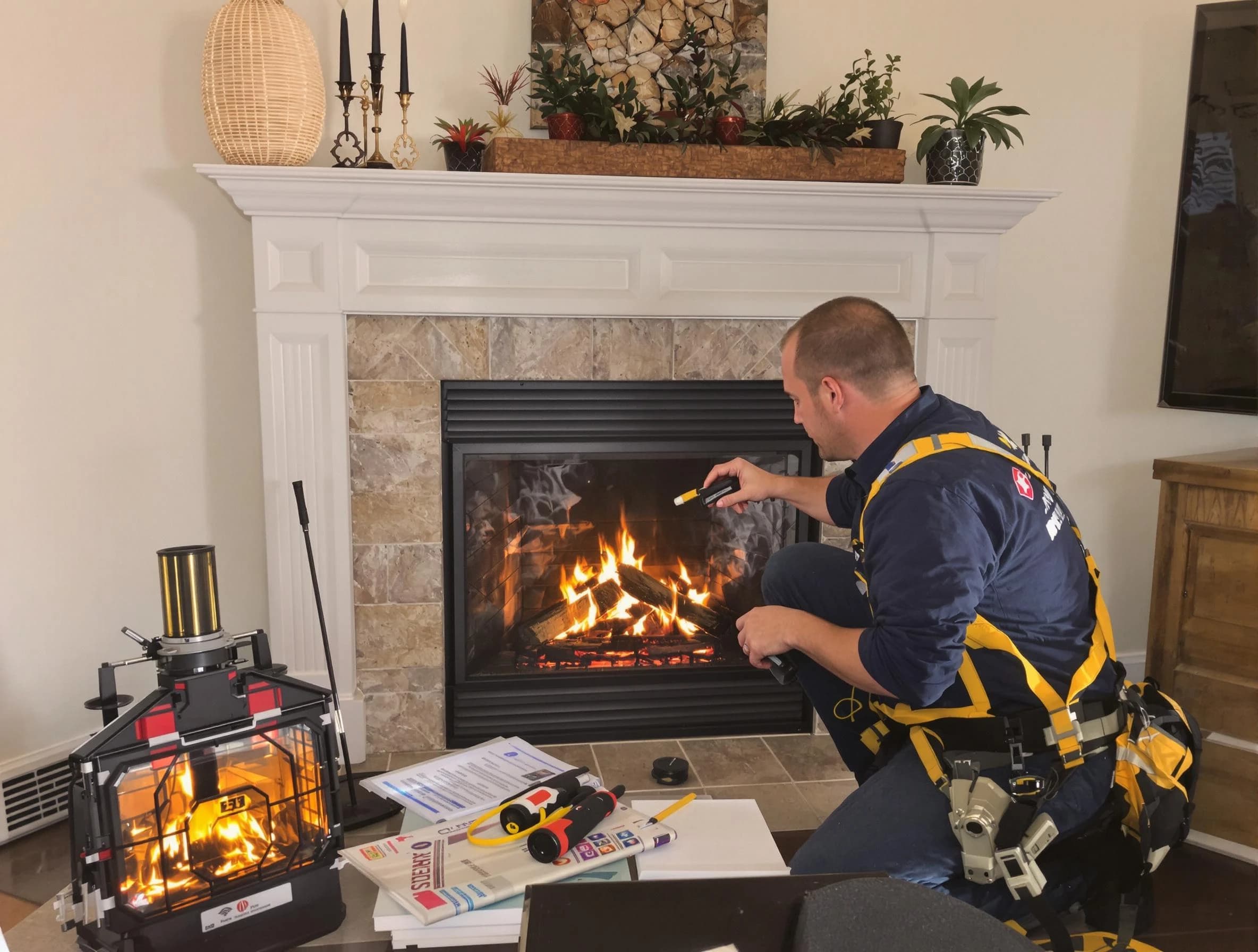 Safety-focused fireplace inspection by Jefferson Hills Chimney Sweep in Jefferson Hills, PA