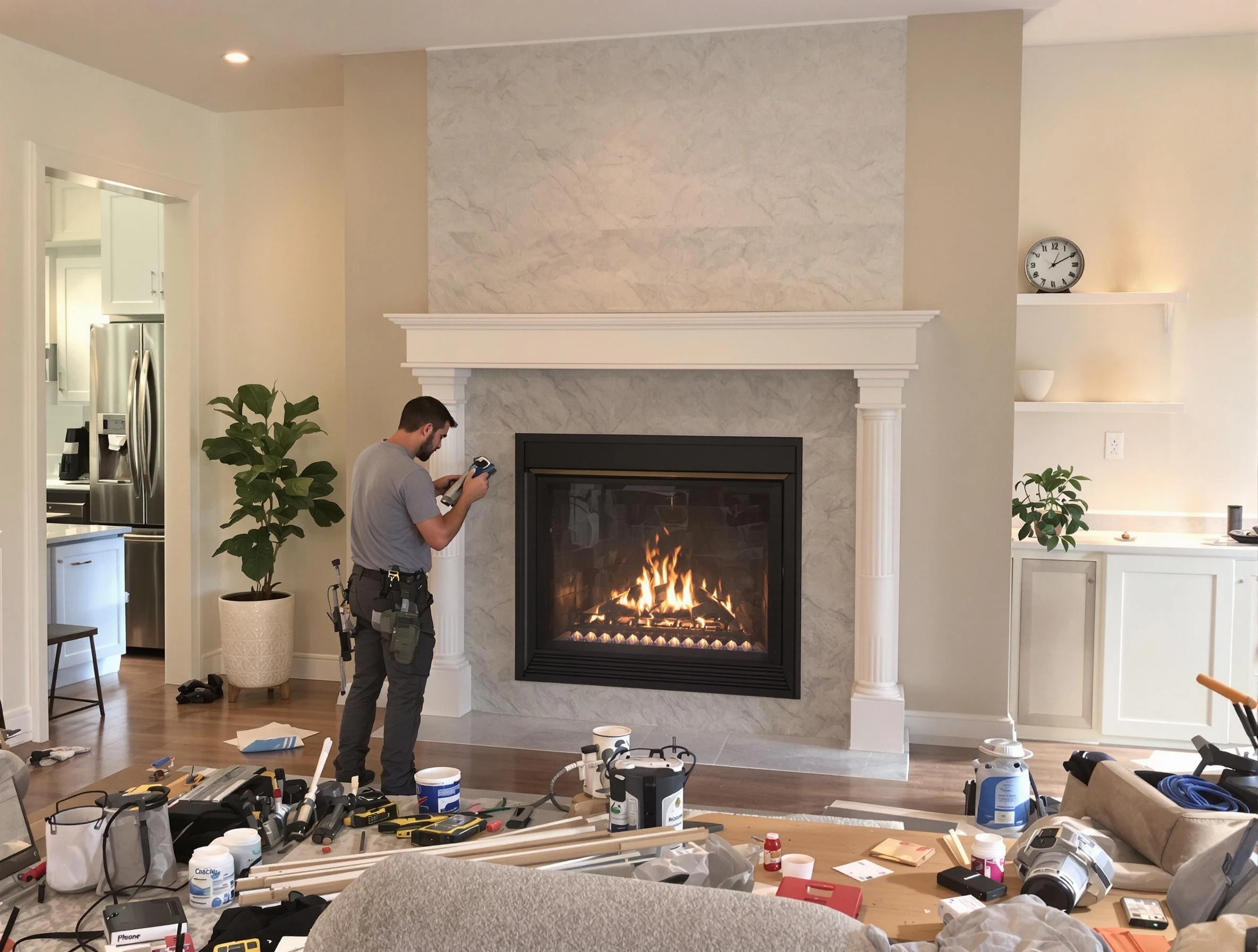 Newly installed fireplace by Jefferson Hills Chimney Sweep in Jefferson Hills, PA