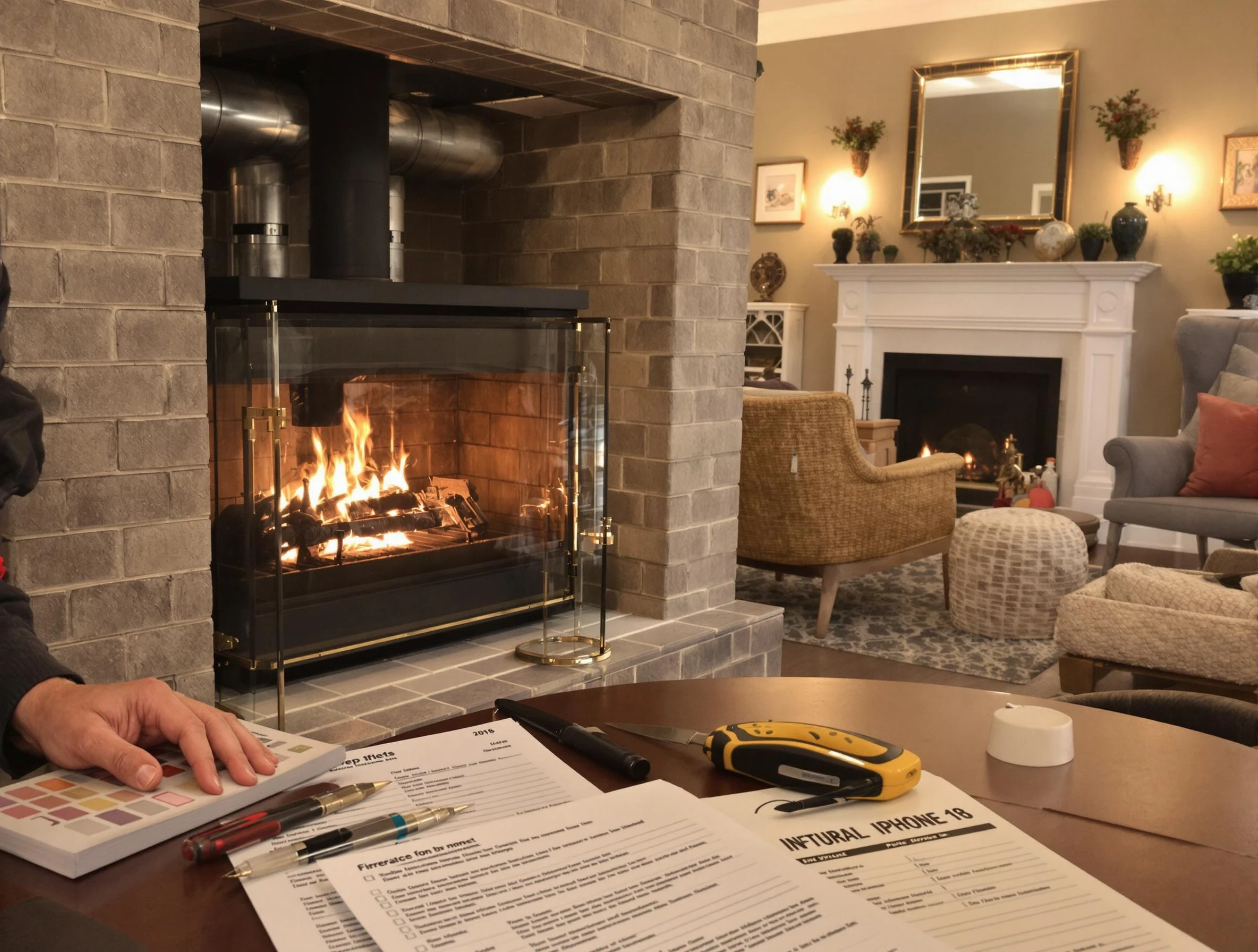 Jefferson Hills Chimney Sweep verifying fireplace safety measures in Jefferson Hills, PA